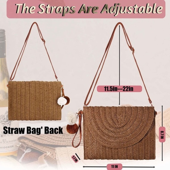 Straw Handwoven Crossbody Purse - Picture 6 of 9